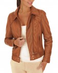 Collage Soft Leather Women Jacket Front