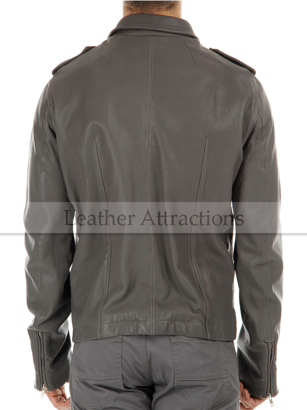 Designer Style Men Lamb Leather Moto Jacket