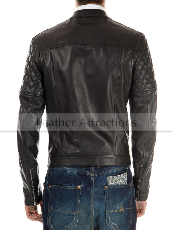 Men's Motorcycle Quilted Leather Jacket