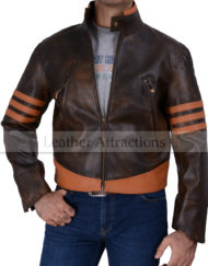 X-Men Wolverine Leather Jacket Front