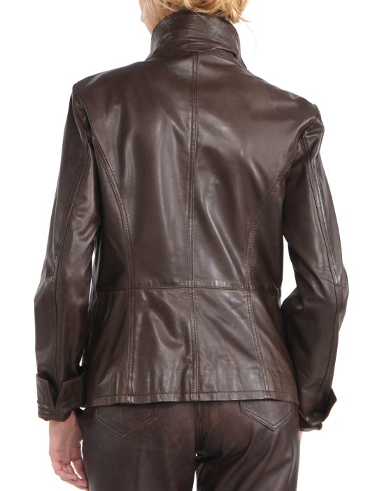 Avant Full Zipper Ladies Leather Jacket Back