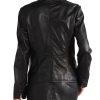 Avant Full Zipper Ladies Leather Jacket Black Back