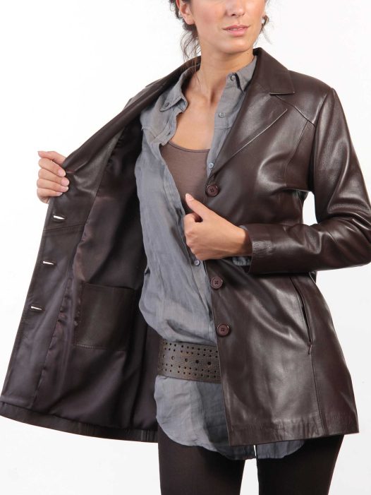 Chic Ladies Leather Jacket Inner
