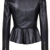 Duches Black leather Ladies Jacket Back MAin