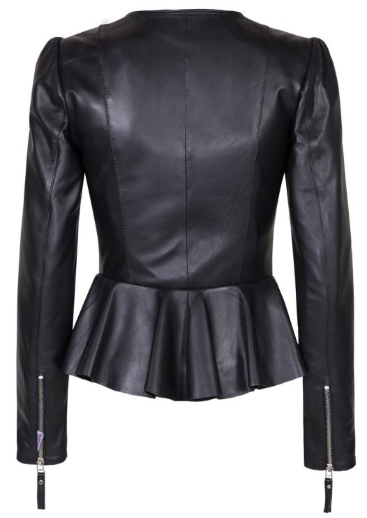 Duches Black leather Ladies Jacket Back MAin