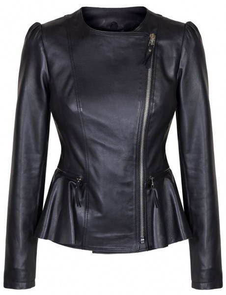 Duches Black leather Ladies Jacket MAin Front