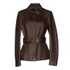 Elegant Ladies Brown Coat Front