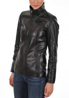 Euro Ladies Leather jacket Side Main
