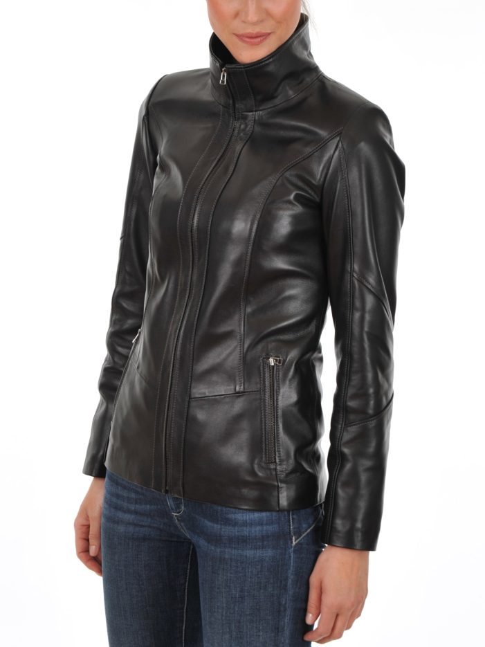 Euro Ladies Leather jacket Side Main