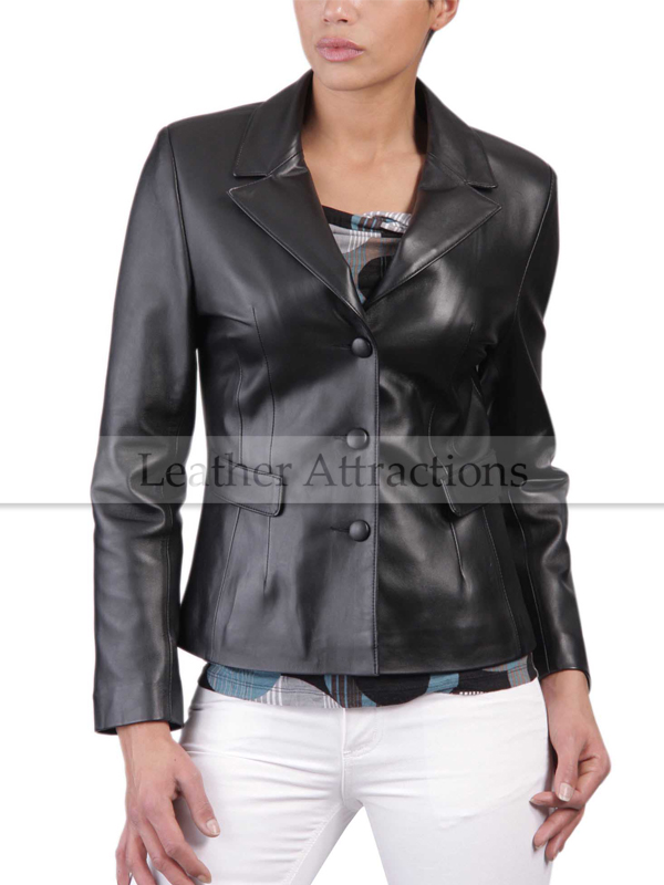 Women's Leather Blazer