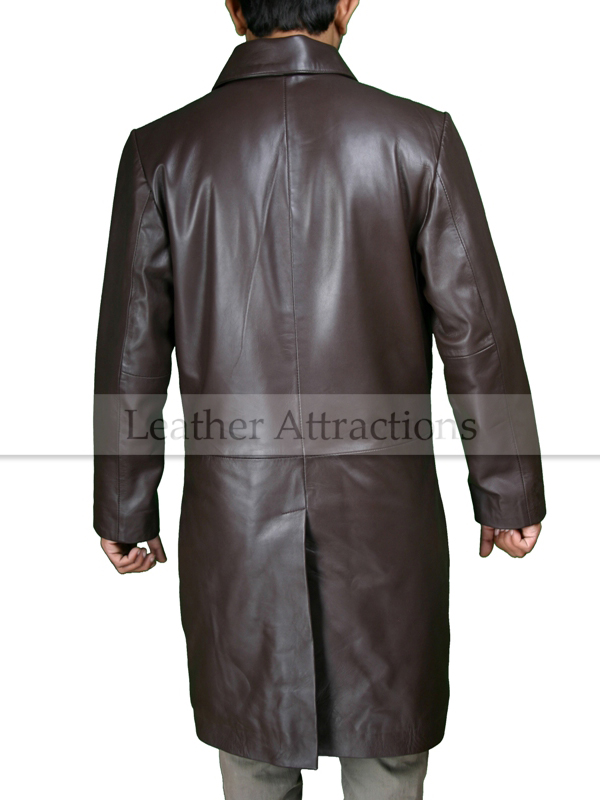 Milan Three Quarter Men s Leather Trench Coat