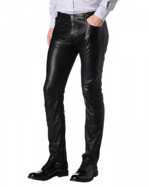 Luxemburg Twist Five Pocket Classic Men’s Leather Pants