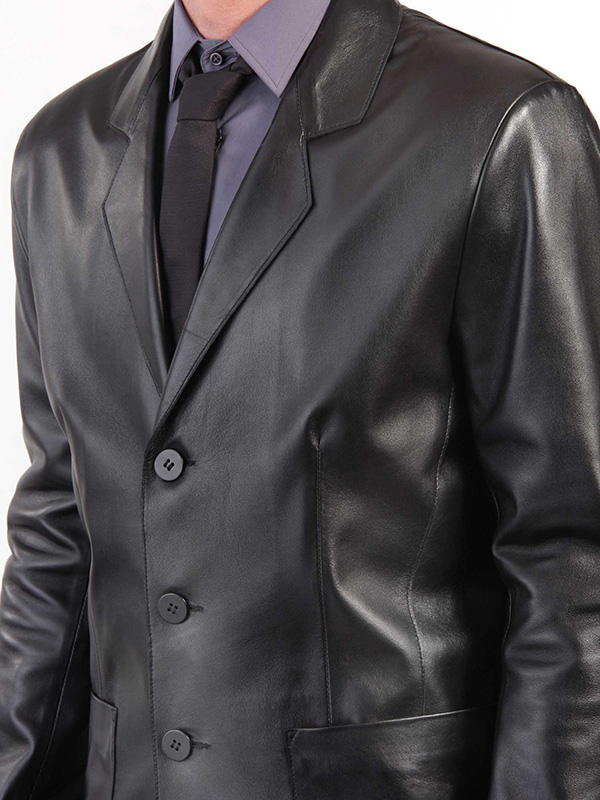 Men's Leather Blazer