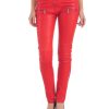 Vogue Women Leather Pantalon Front Red