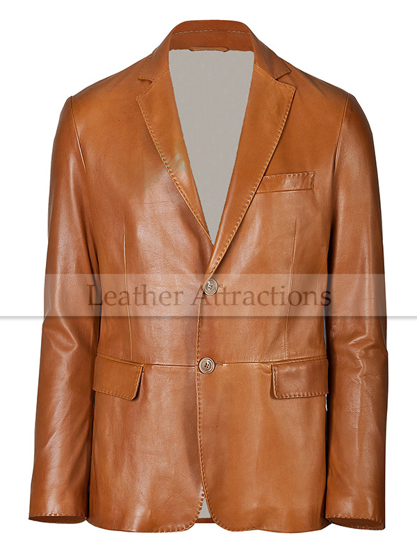 men's leather blazer