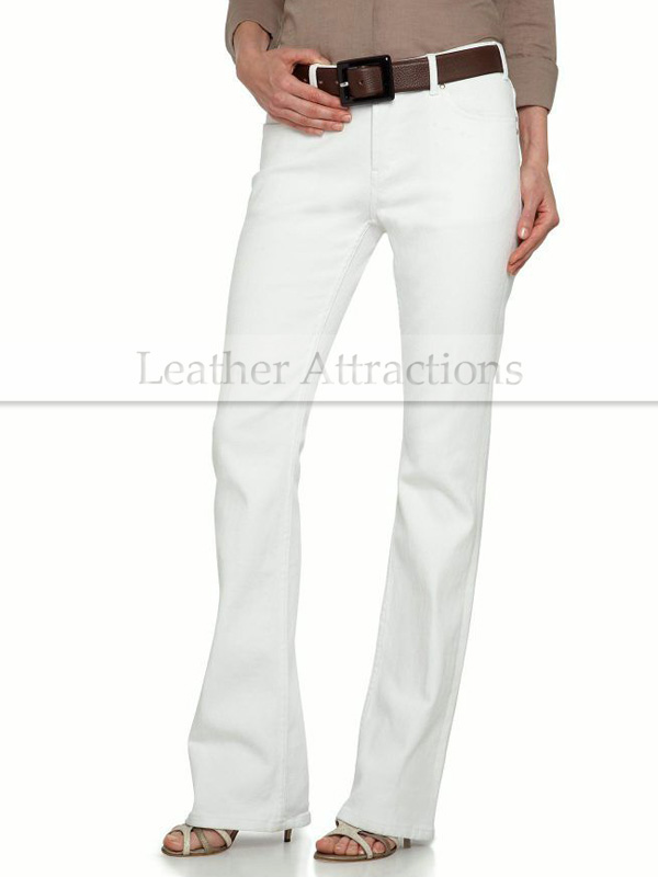 Bell bottom ladies leather pants