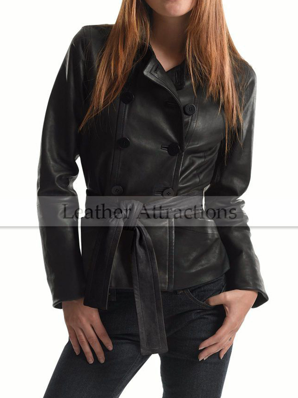 belted short jacket