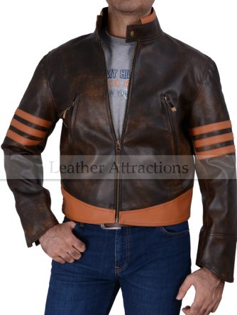 X-Men Wolverine Leather Jacket Front